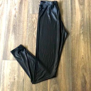 Black leather leggings